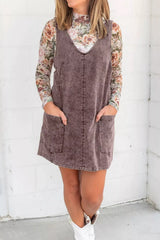 Vintage Wash Denim Overall Dress 
