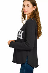 Zenana Beach V Neck Sweater 