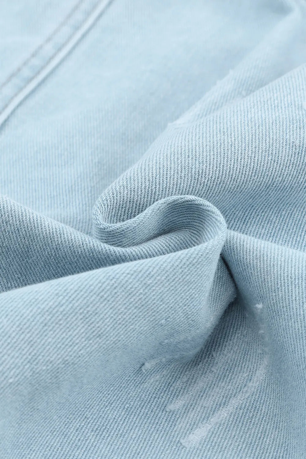 Flap Pocket Raw Hem Denim Jacket 