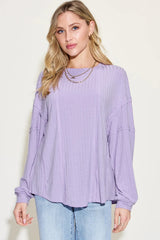 Basic Bae Full Size Ribbed Round Neck Long Sleeve T-Shirt 