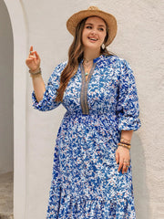 Plus Size Floral Print Bohemian Maxi Dress 