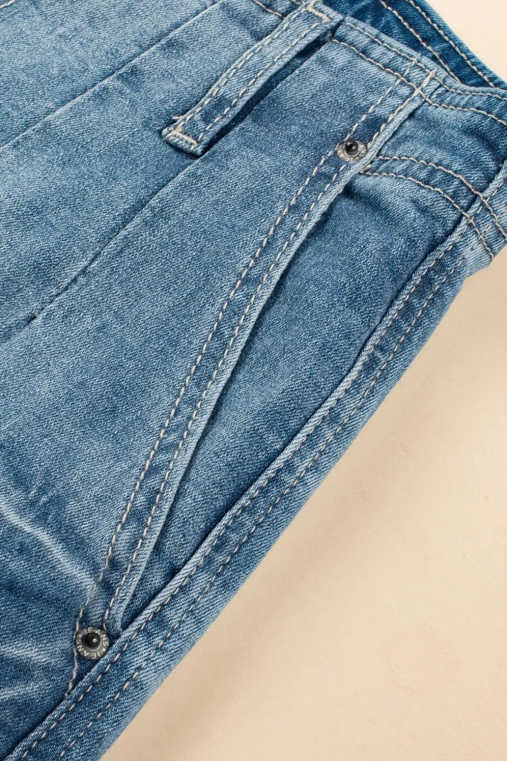 Button Fly High Waist Jeans 