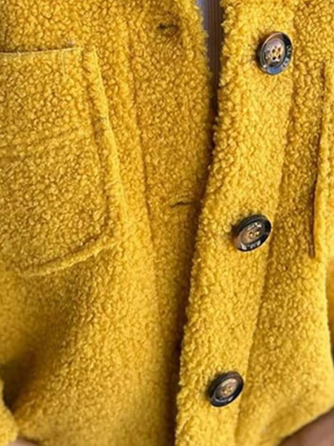 Full Size Single-Breasted Sherpa Shacket Plus Size 