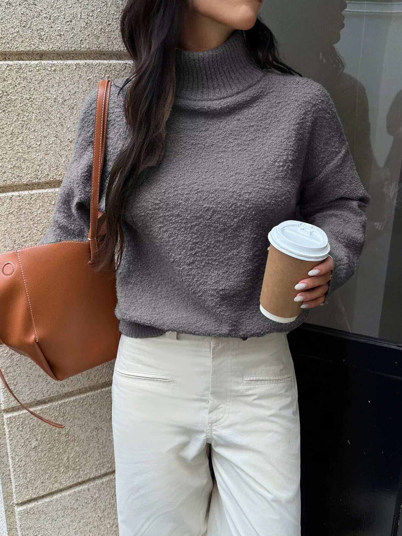 Turtleneck Long Sleeve Sweater 