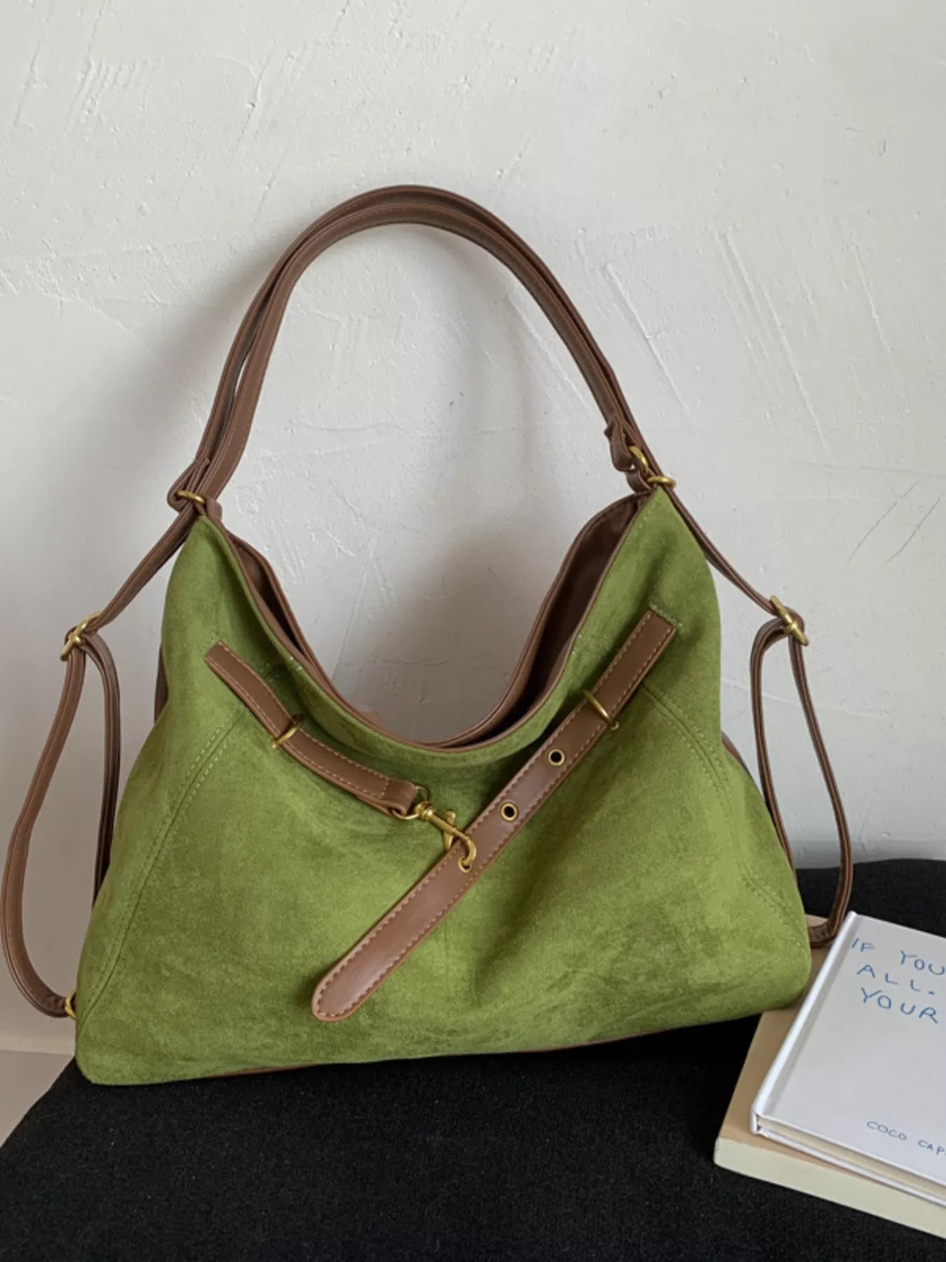 Adjustable Strap Handbag with Charm 
