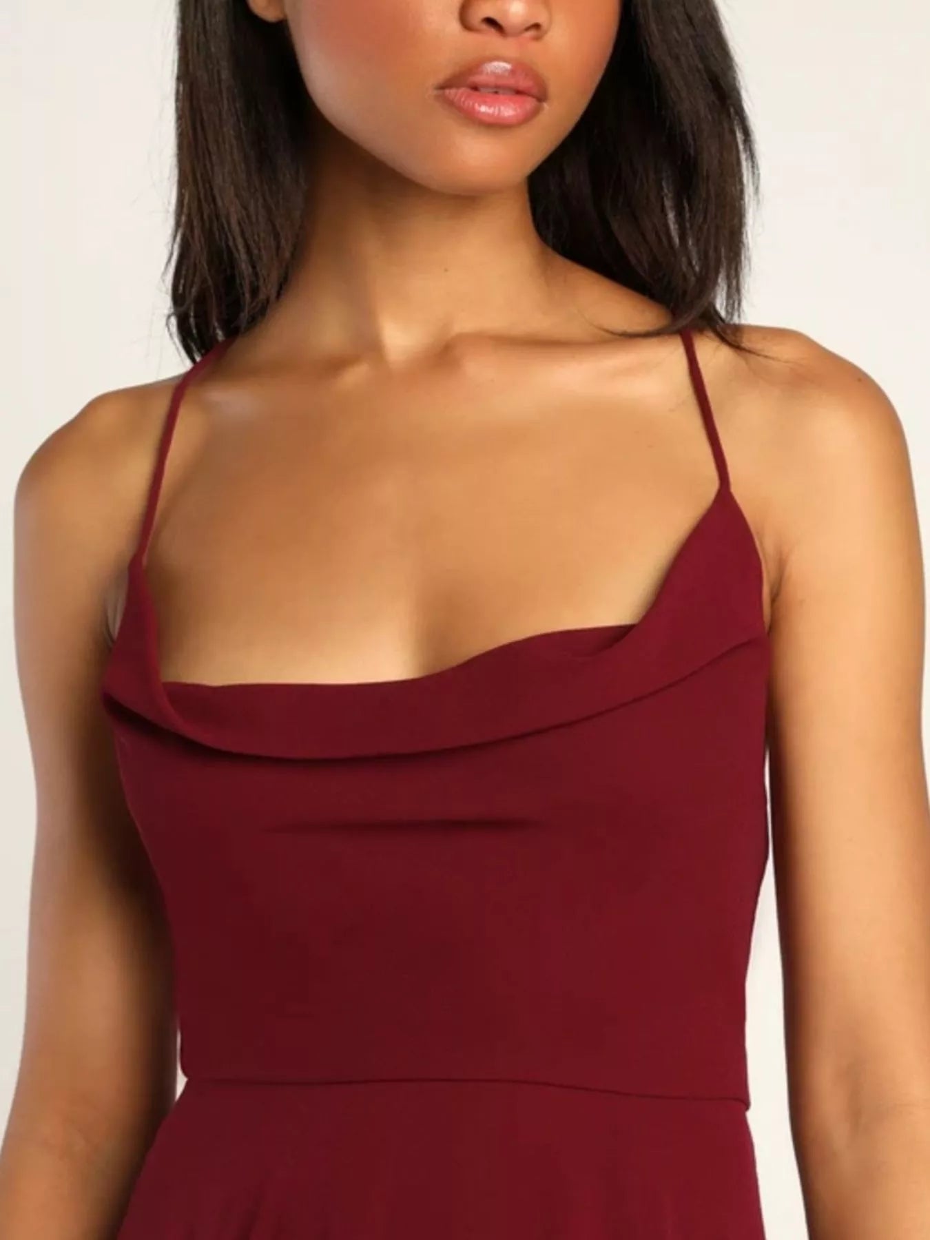 Slit Cowl Neck Maxi Dress 