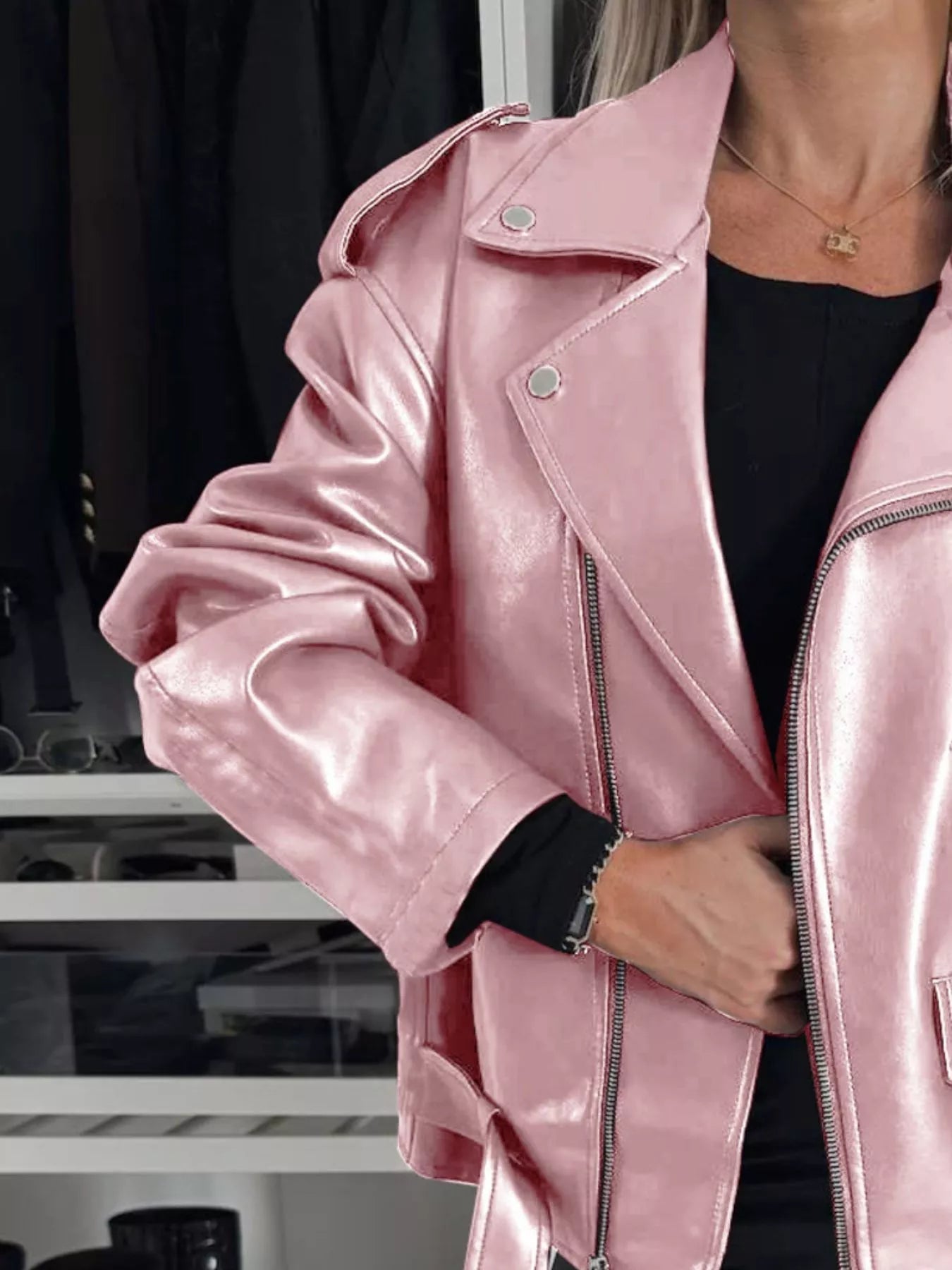 Full Size Zip Up Long Sleeve Jacket Plus Size 
