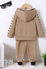 Children's Plaid Hoodie and pants Set 