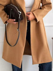 Long-Sleeve Single-Breasted Trench Coat 