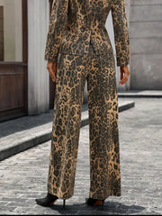 Leopard Wide-Leg Jeans 
