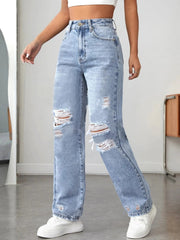 Distressed High Waisted Jeans 