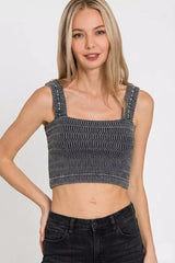 Zenana Seamless Winkle Stone Washed Bra Top 