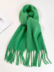 Fringe Hem Soft Winter Scarf 