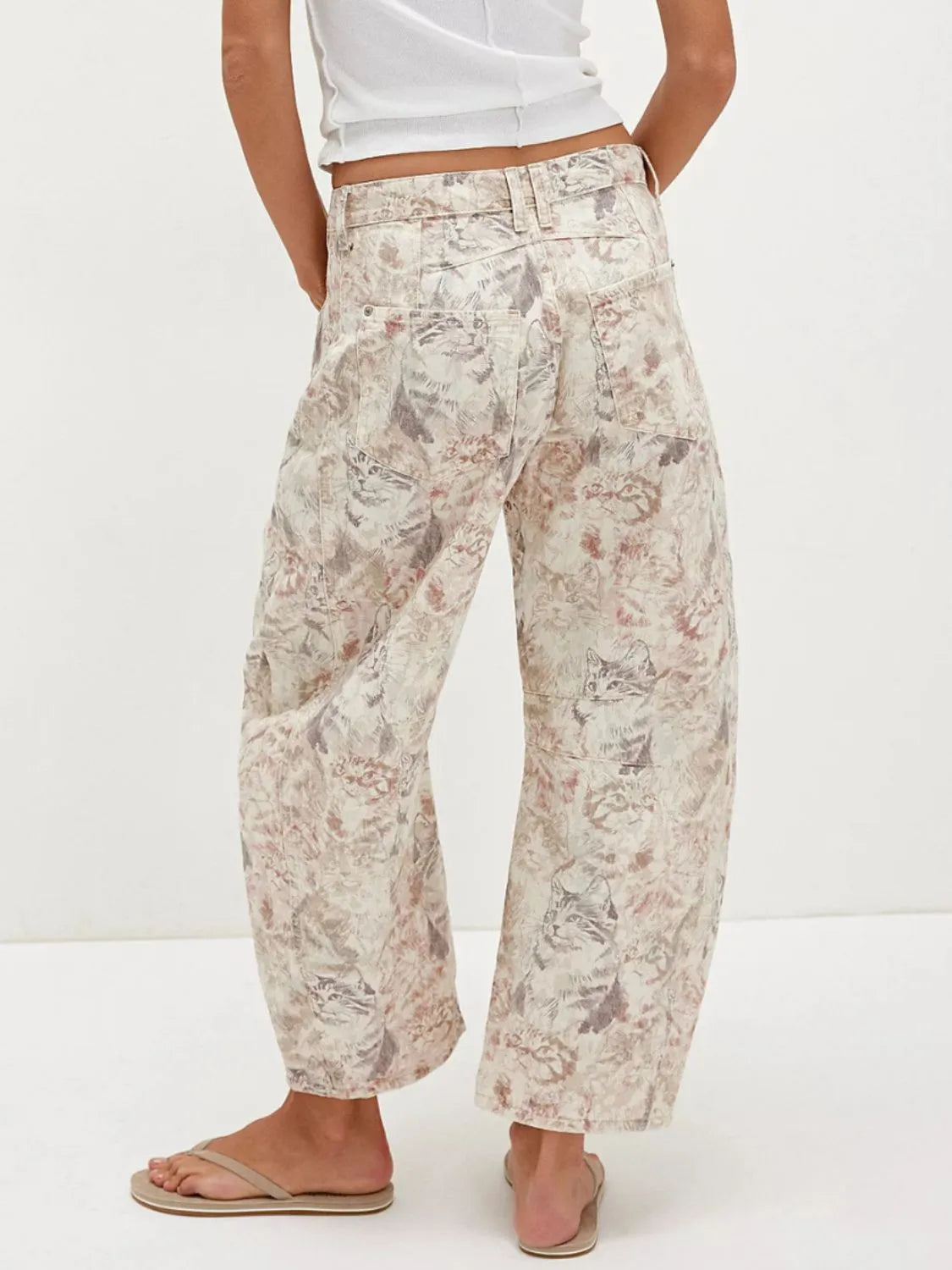 Printed Wide Leg Jeans 