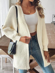 Open Front Drop Shoulder Cardigan 