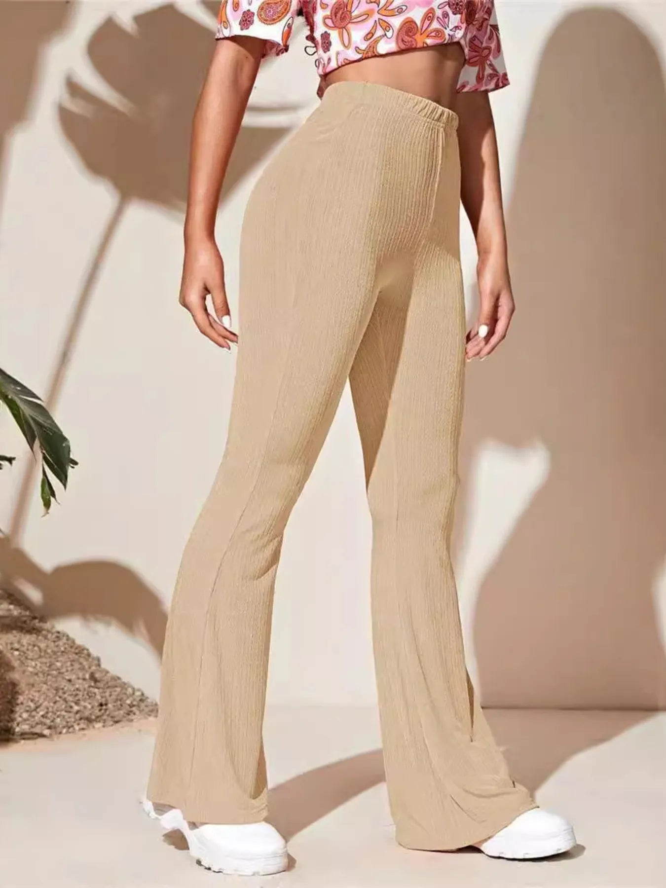 Full Size High-Waist Flare Active Pants Plus Size 