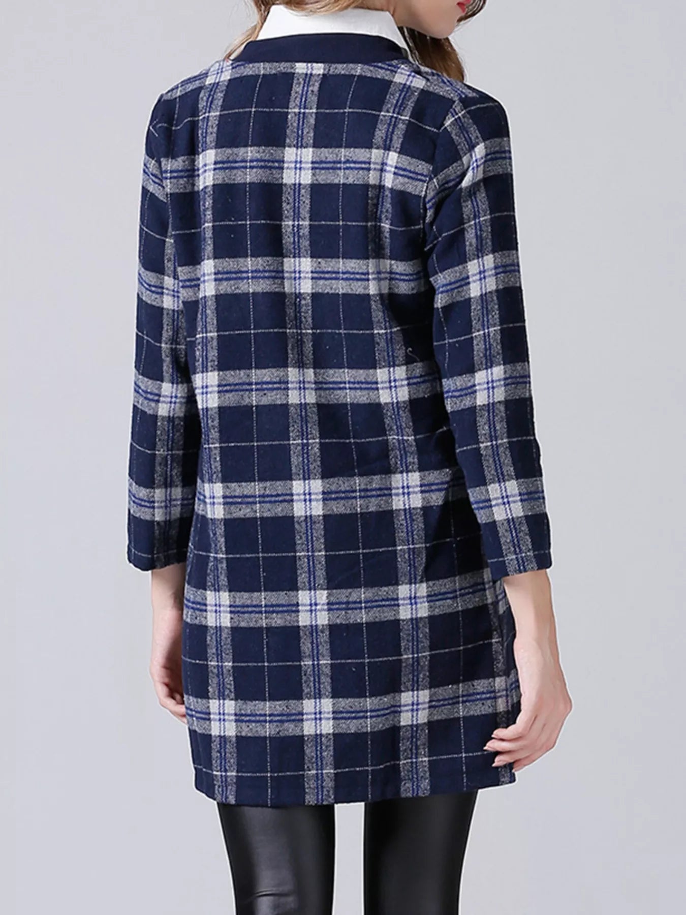 Plus Size Plaid Button-Down Longline Shirt 
