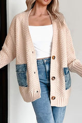 Textured Knit Open-Front Cardigan 