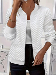 Textured Zip Up Long Sleeve Jacket 