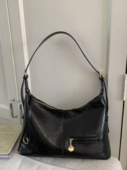 Leather Hobo Shoulder Bag 