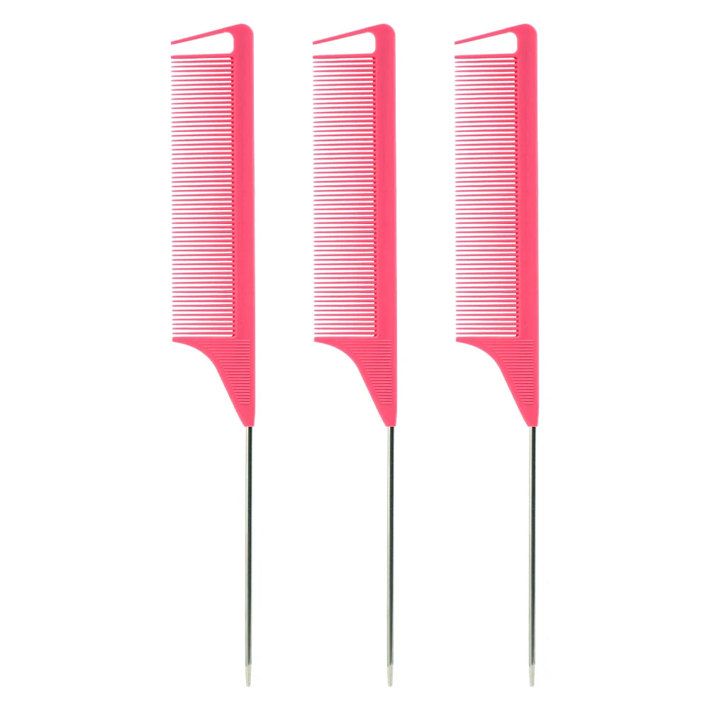 Pro Pointed Tail Salon Hairdressing Hair Styling Anti-static Comb Hair Brush Steel Needle Pin Rat Tail Combs Barber Accessories dylinoshop