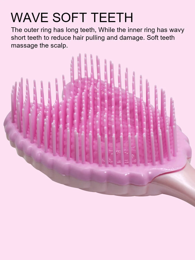 Professional Mini Angel Detangling Tangle Hairbrush Comb Anti-static Hair Brush Women Massage Combs For Salon Hairdressing Tools dylinoshop