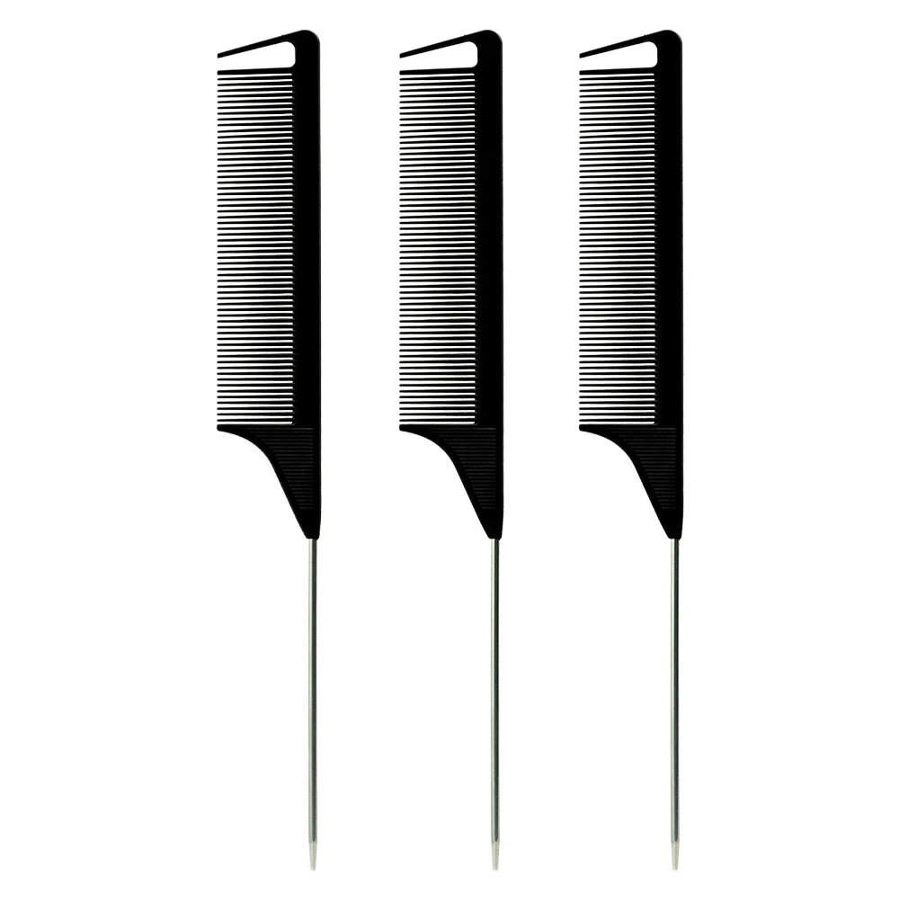 Pro Pointed Tail Salon Hairdressing Hair Styling Anti-static Comb Hair Brush Steel Needle Pin Rat Tail Combs Barber Accessories dylinoshop