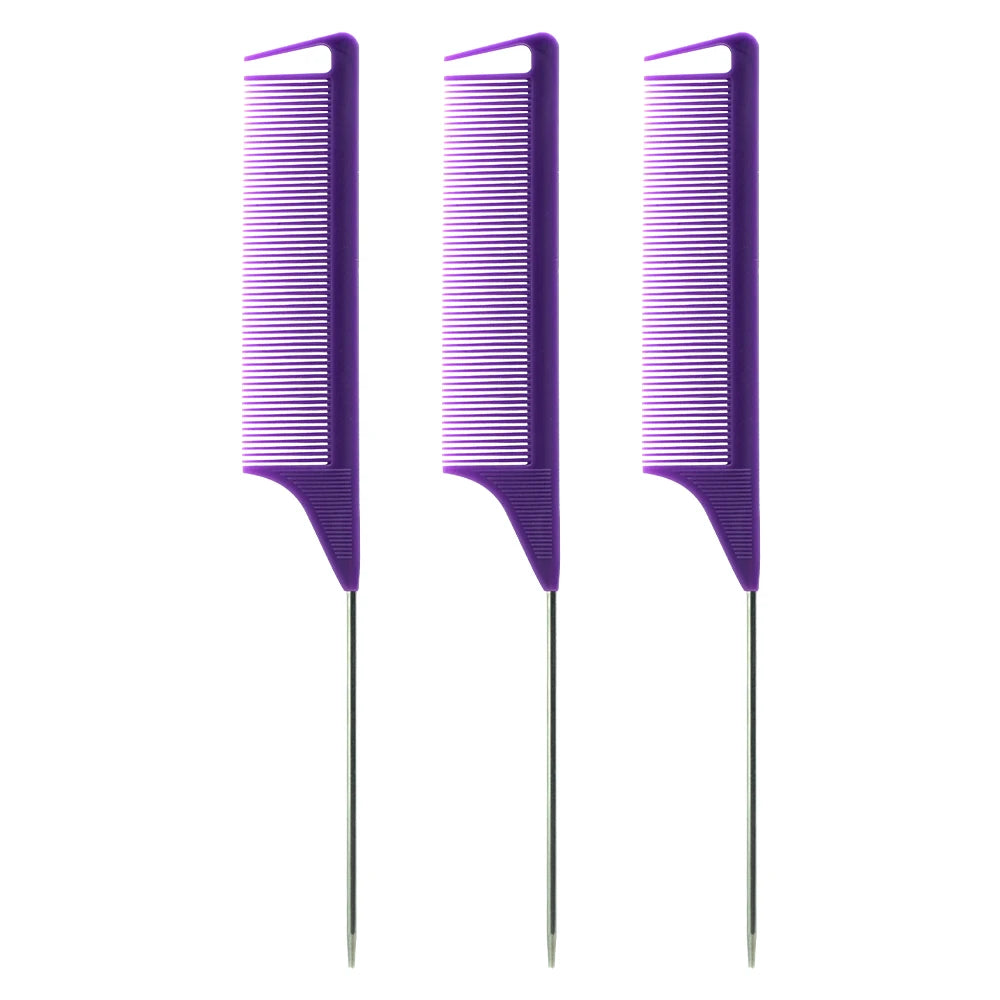 Pro Pointed Tail Salon Hairdressing Hair Styling Anti-static Comb Hair Brush Steel Needle Pin Rat Tail Combs Barber Accessories dylinoshop