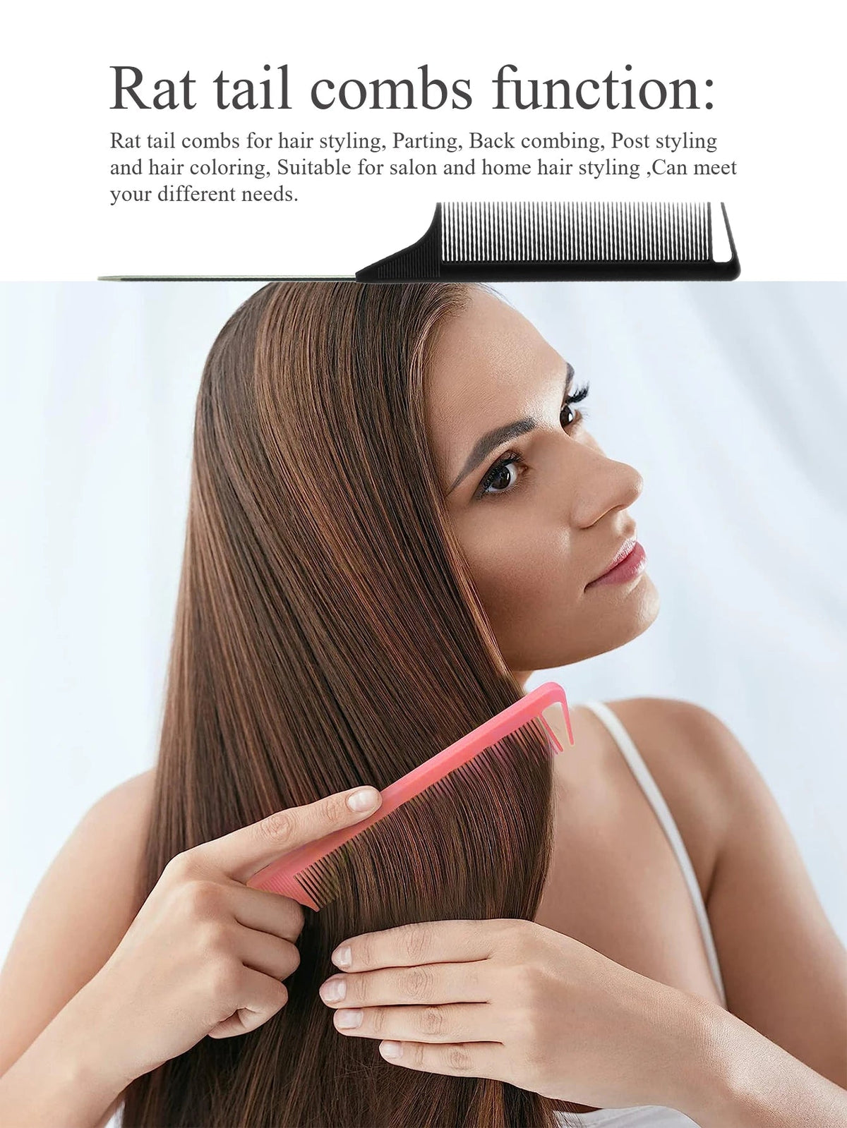 Pro Pointed Tail Salon Hairdressing Hair Styling Anti-static Comb Hair Brush Steel Needle Pin Rat Tail Combs Barber Accessories dylinoshop