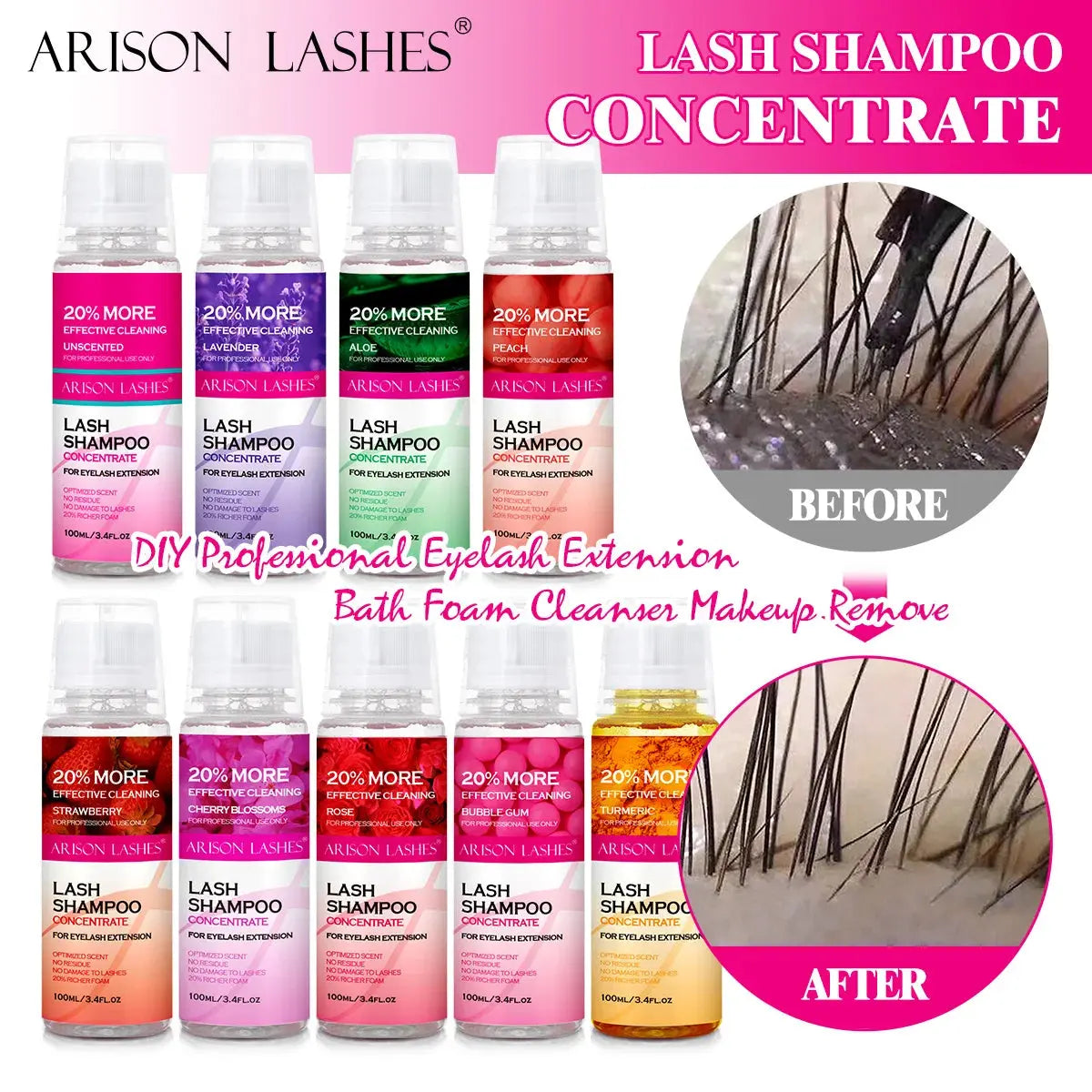 ARISON Lash Shampoo Concentrate, Eyelash Extension Cleanser dylinoshop