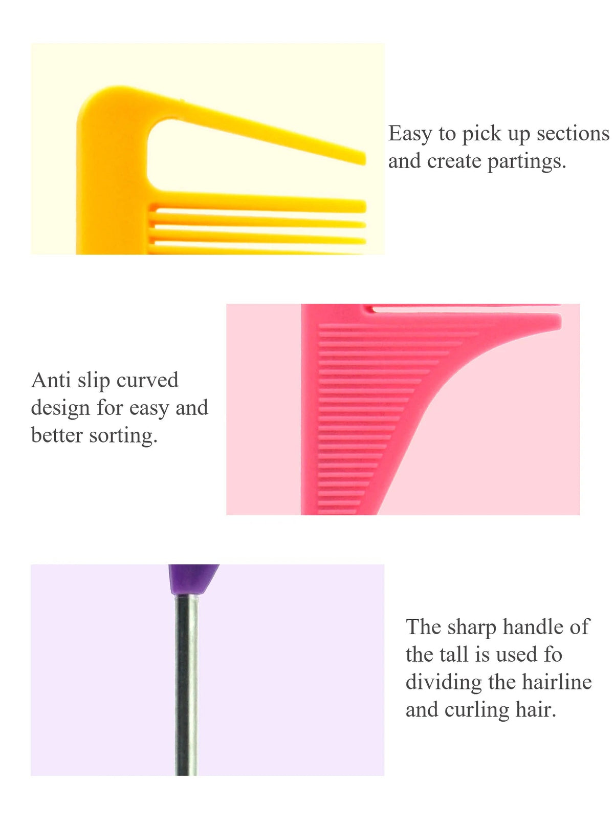 Pro Pointed Tail Salon Hairdressing Hair Styling Anti-static Comb Hair Brush Steel Needle Pin Rat Tail Combs Barber Accessories dylinoshop