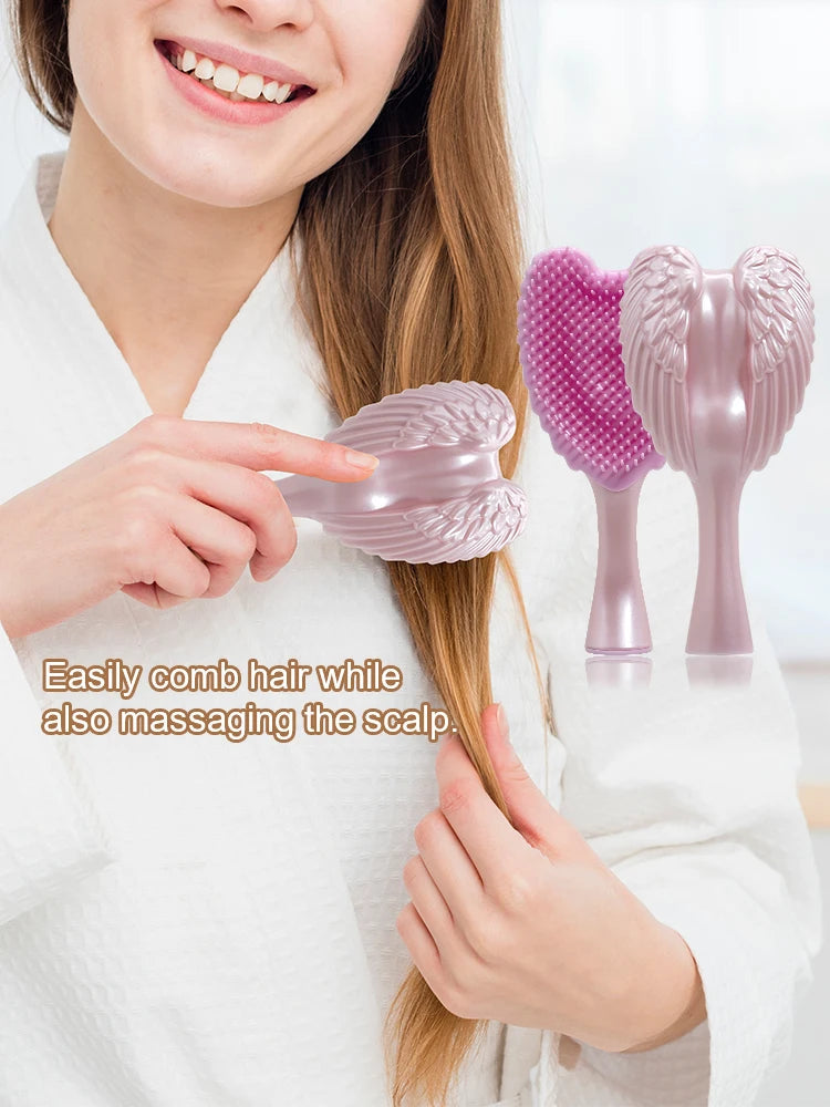 Professional Mini Angel Detangling Tangle Hairbrush Comb Anti-static Hair Brush Women Massage Combs For Salon Hairdressing Tools dylinoshop