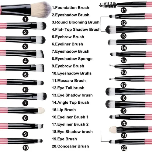 20-Piece Synthetic Makeup Brush Set dylinoshop