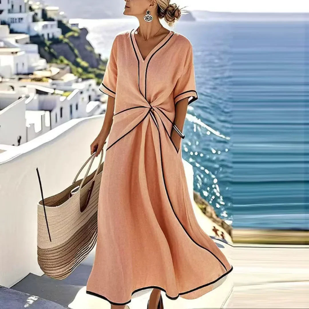 Ava Women's Dress | Flattering V-Neck, Lightweight Summer Style 