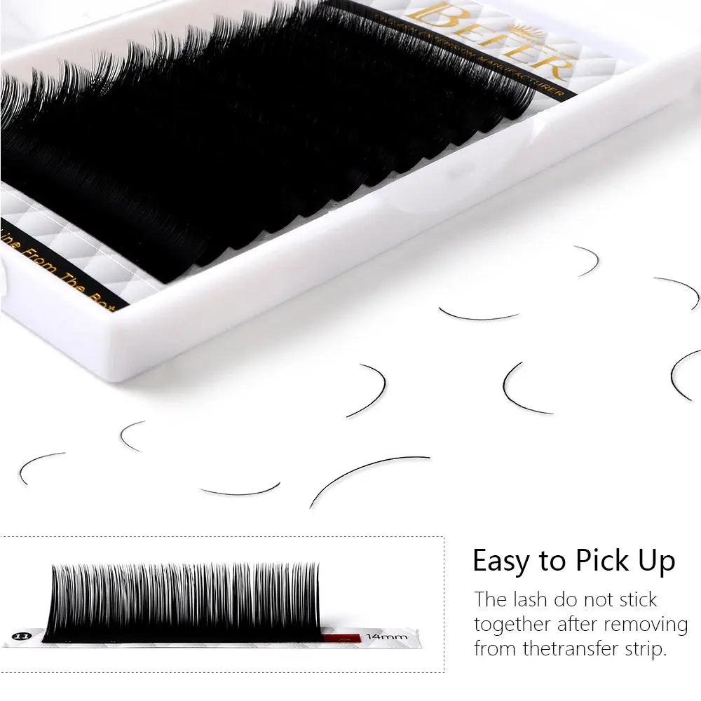 Befer 12 Rows Individual Eyelash Extension C/CC/D Curl Matte Black Classical Lashes Natural Soft Makeup Lash Wholesale Supplies dylinoshop