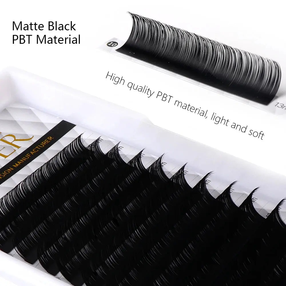 Befer 12 Rows Individual Eyelash Extension C/CC/D Curl Matte Black Classical Lashes Natural Soft Makeup Lash Wholesale Supplies dylinoshop