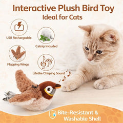 Buzzy BirdBuddy Cat Toy | Interactive, USB Rechargeable 