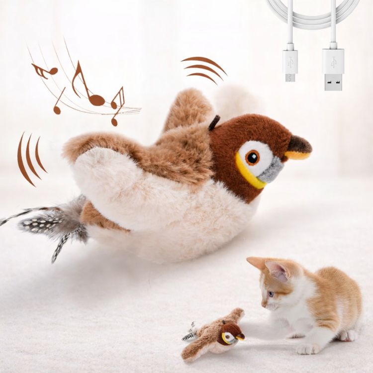 Buzzy BirdBuddy Cat Toy | Interactive, USB Rechargeable 