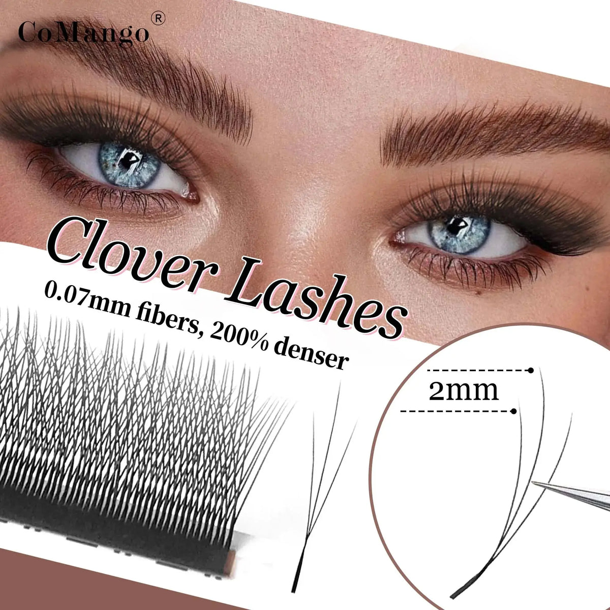 CoMango Narrow W-Shape Premade Volume Fan Eyelash Extensions dylinoshop
