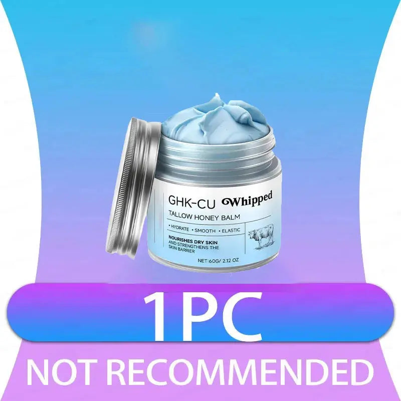 Copper Peptides GHK-Cu Beef Tallow for Skin: Blue Balm Manuka Honey Face and Body Moisturizer for Mature, Dry & Sensitive Skin