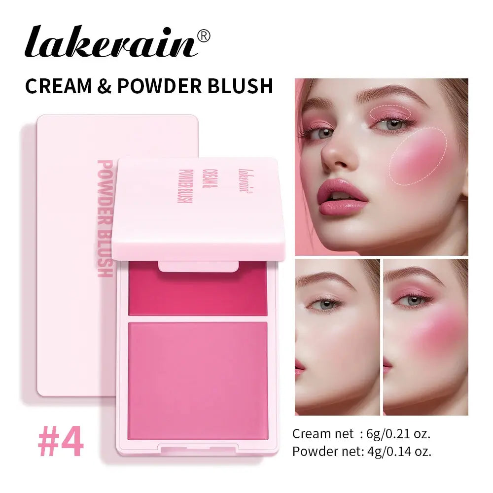 Cream & Powder Blush Palette - Long-Lasting, Buildable Pigment, 5 Shades dylinoshop