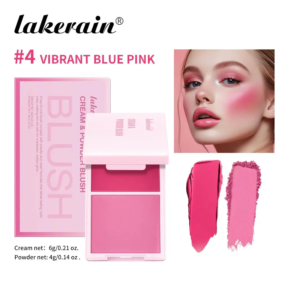 Cream & Powder Blush Palette - Long-Lasting, Buildable Pigment, 5 Shades dylinoshop