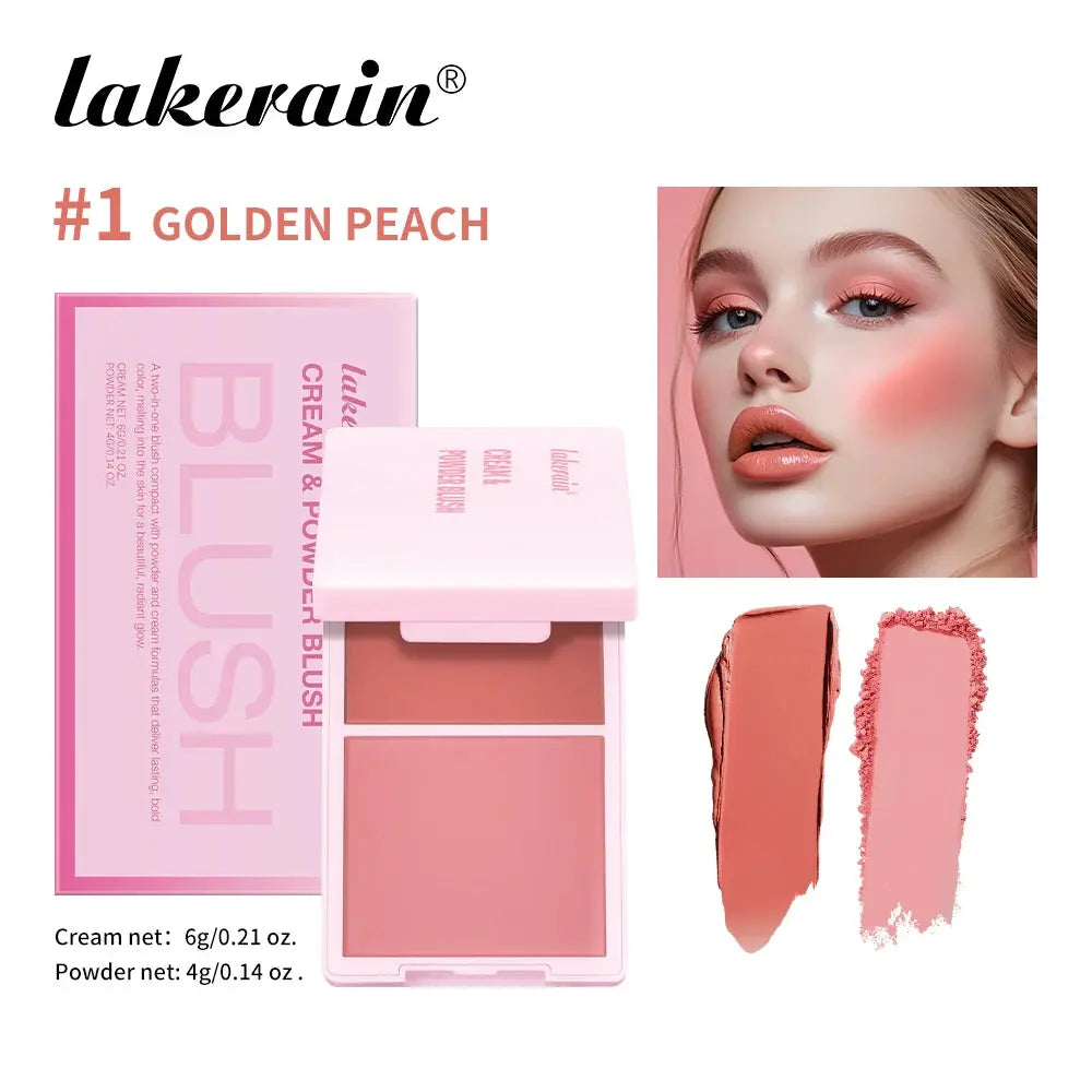 Cream & Powder Blush Palette - Long-Lasting, Buildable Pigment, 5 Shades dylinoshop