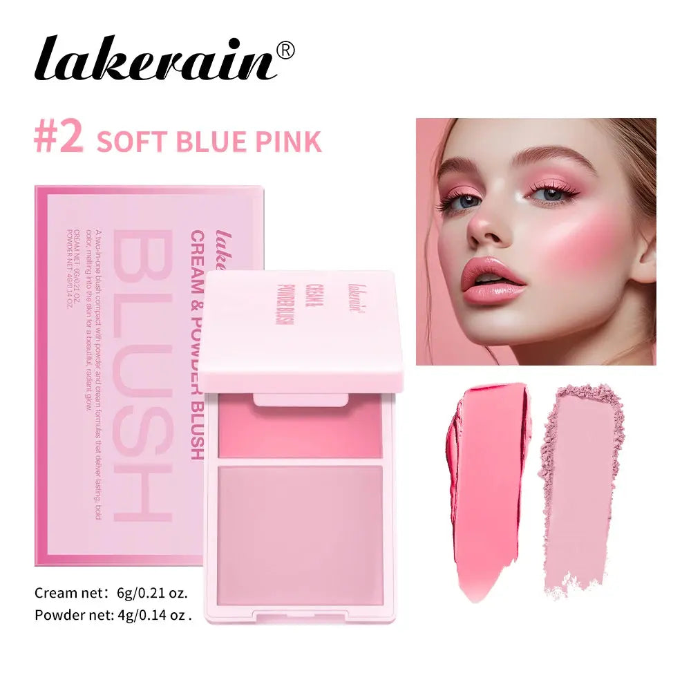 Cream & Powder Blush Palette - Long-Lasting, Buildable Pigment, 5 Shades dylinoshop