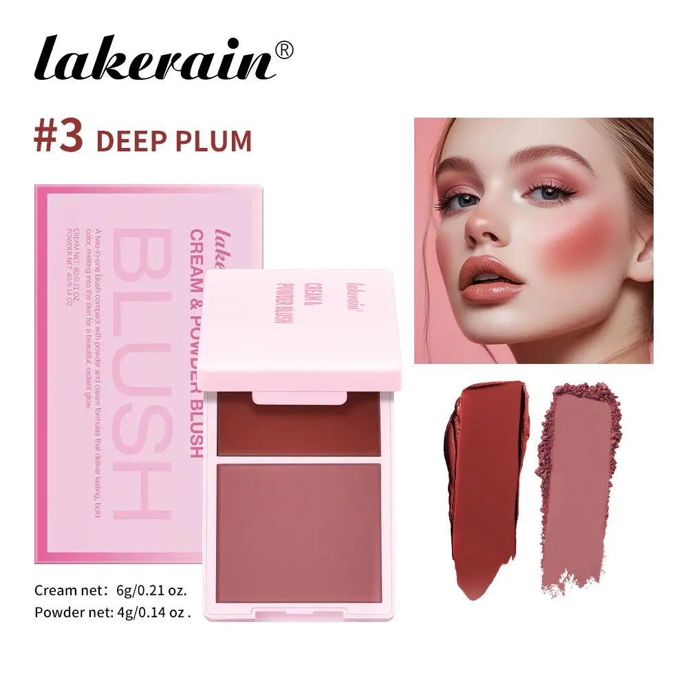 Cream & Powder Blush Palette - Long-Lasting, Buildable Pigment, 5 Shades dylinoshop