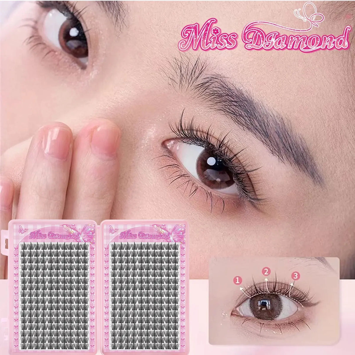DIY Individual Cluster Eyelash Extensions, 32 Rows dylinoshop