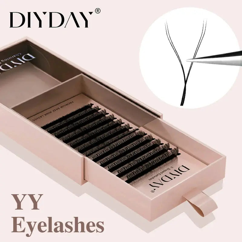 DIYDAY YY Shaped Eyelash Extension C D Curl Faux Mink Lashes Wholesale YY Shape False Eyelashes for Eye Makeup Beauty dylinoshop