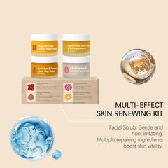 Dual-Effect Day & Night Skincare Kit - Hydration & Moisturization, Skin Barrier Protection, Full Face & Eye Care Set