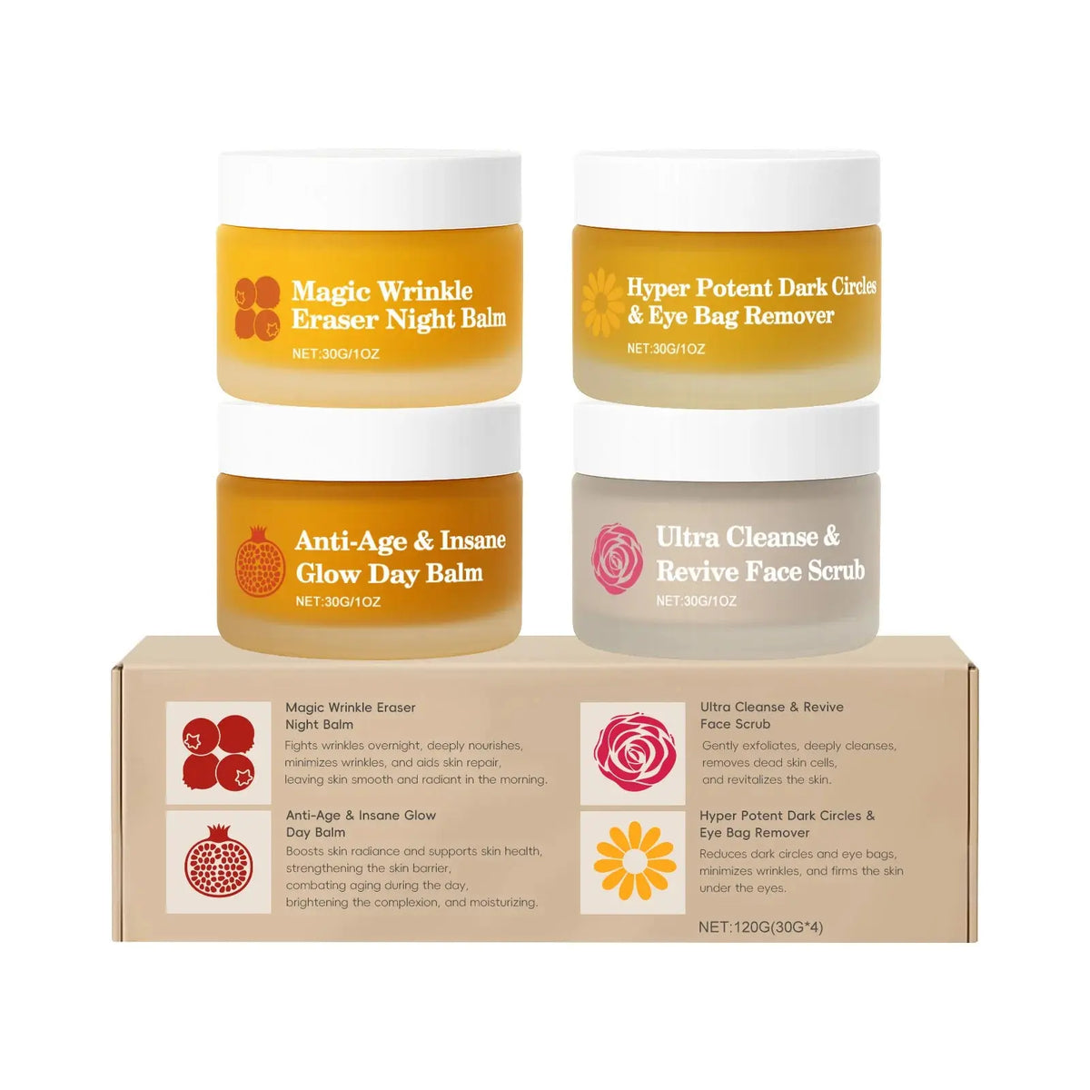 Dual-Effect Day & Night Skincare Kit - Hydration & Moisturization, Skin Barrier Protection, Full Face & Eye Care Set