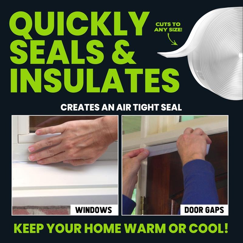 DuraSeal Weather Stripping | Self-Adhesive Silicone Door Seal Strip 